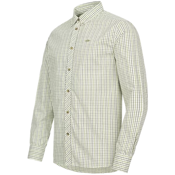 Blaser Tristan 22 férfi hosszú ujjú ing, Olive/beige checked, 3XL