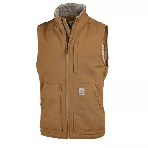 Carhartt Mock-Neck Sherpa-Lined mellény, carhartt brown S.