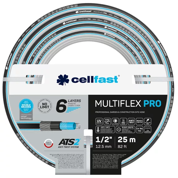 Cellfast Multiflex Pro ATS2 6 rétegű locsolótömlő 1/2” 30 m 4050 g.