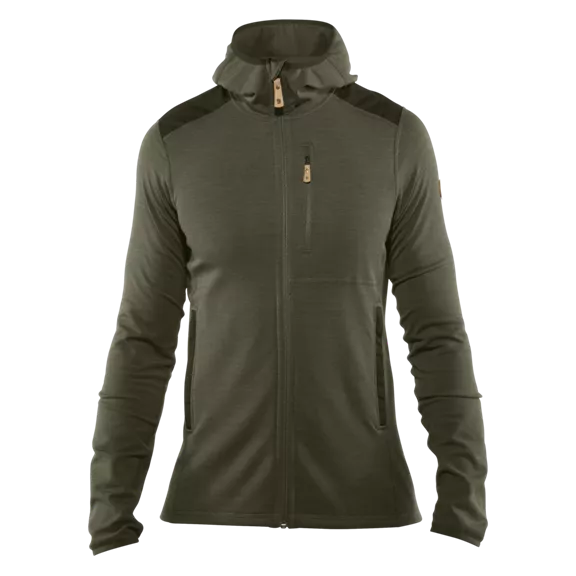 Fjällräven Keb kapucnis fleece, Laurel Green-Deep Forest (625-662), M