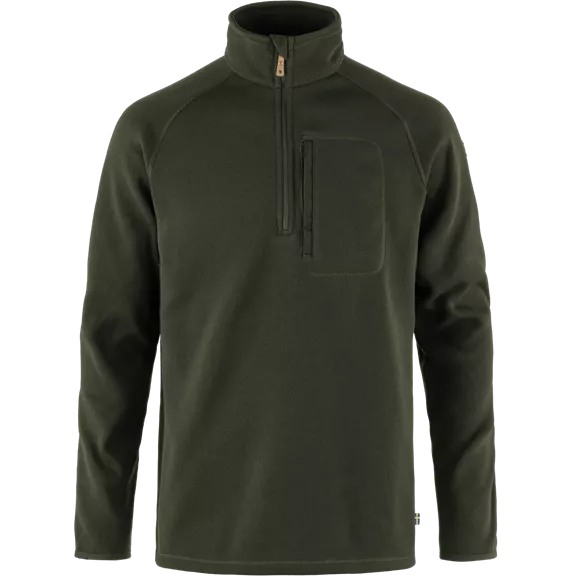 Fjällräven Övik Fleece Half Zip férfi pulóver, Deep Forest, S