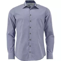 OS-Trachten Slim Fit hosszú ujjú ing, mittelblau, 43/44